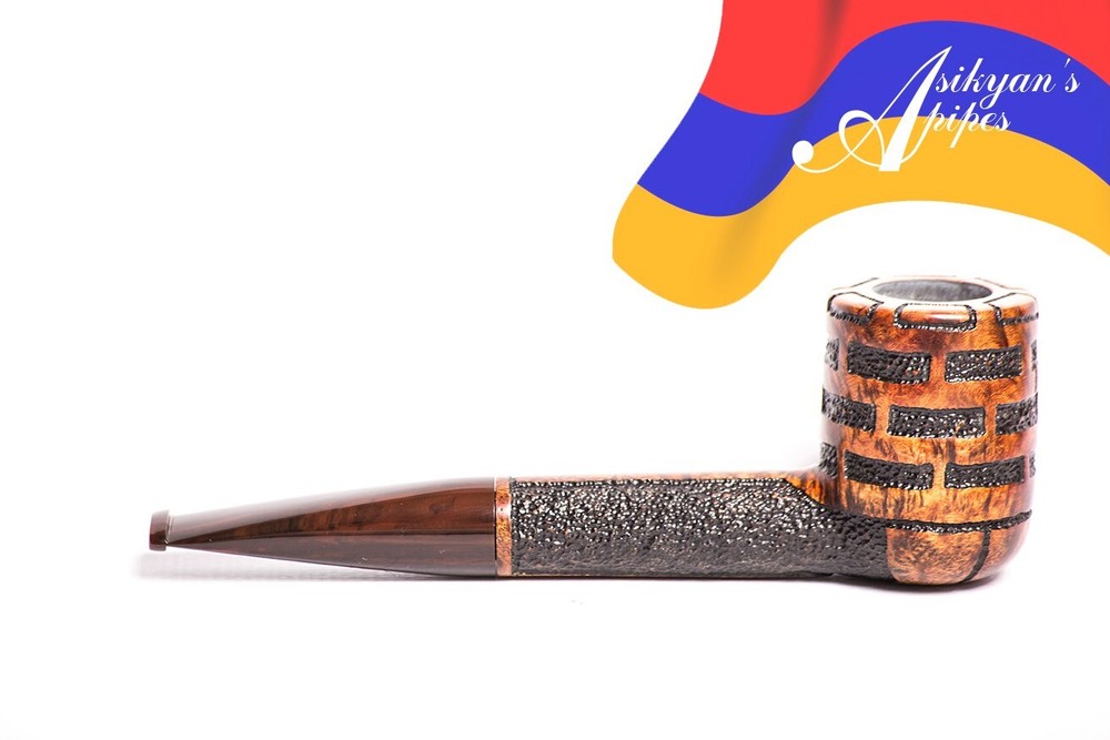 Asikyan Pipe #328/23 Billiard Art Rusticated Hand Made