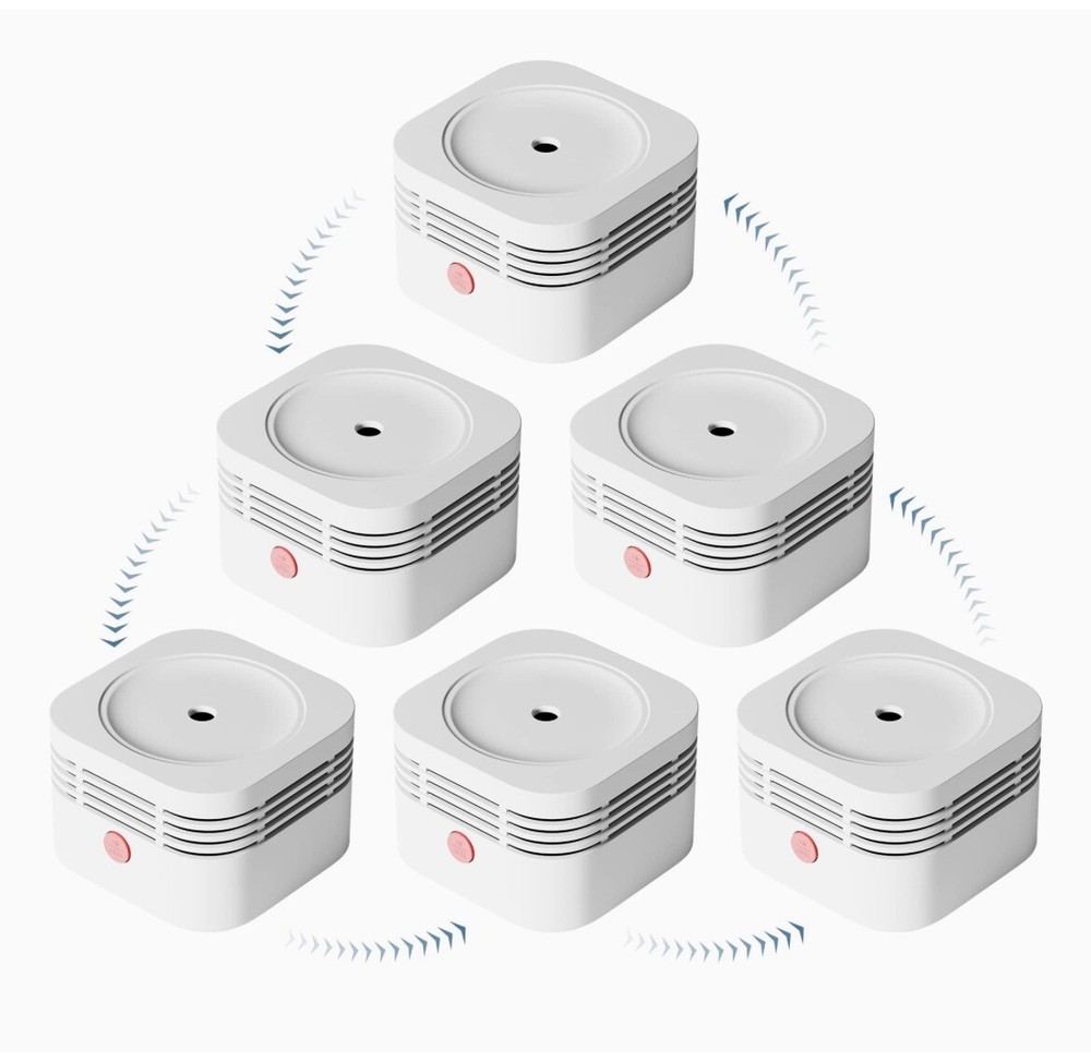 Aegislink Wireless Interlinked Smoke Alarm S-RF200 6 PACK