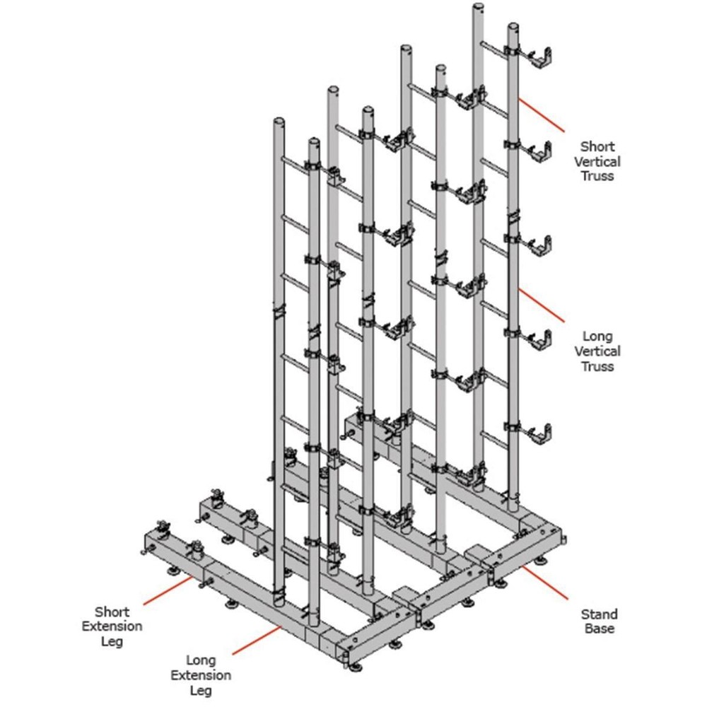 Blizzard Lighting Short Vertical Truss Stacking System Component for LED Panels