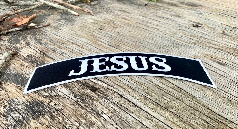 Jesus embroidered rocker patch for MC jacket vest cut punk jacket backpack DIY