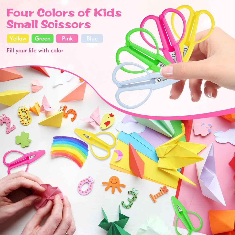 Mini Scissors Set 4 Pack All Purpose Shears with Protective Cover