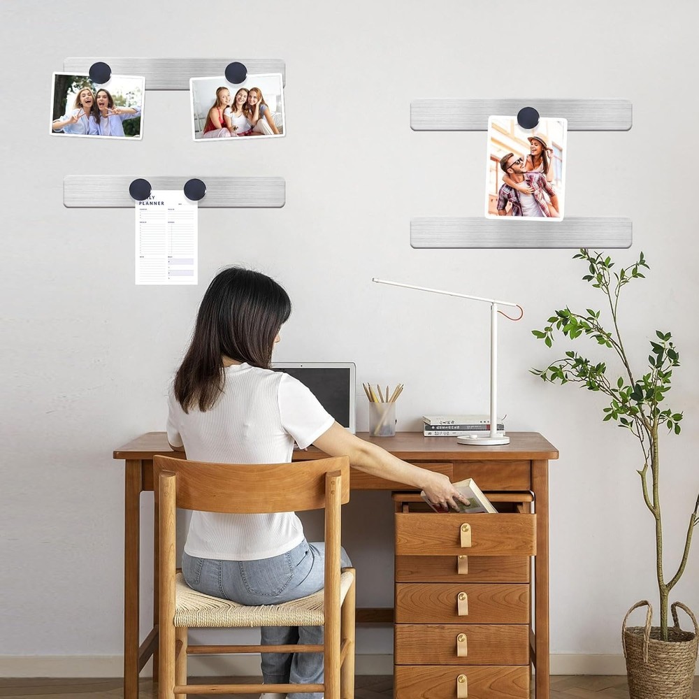 Multi-Functional Frameless Magnetic Board & Strip Set for Home and Office - 2PCS