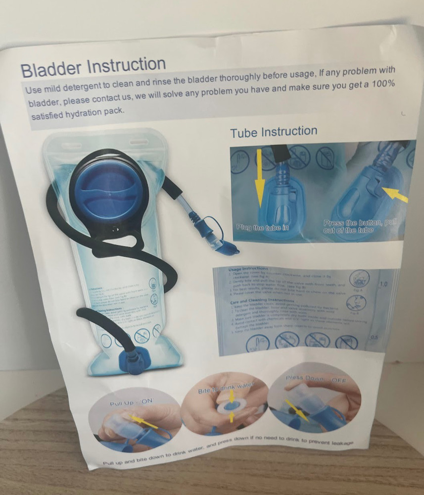 Hydration Pack Backpack with 3L Water Bladder- Outdoor- Blue and Black