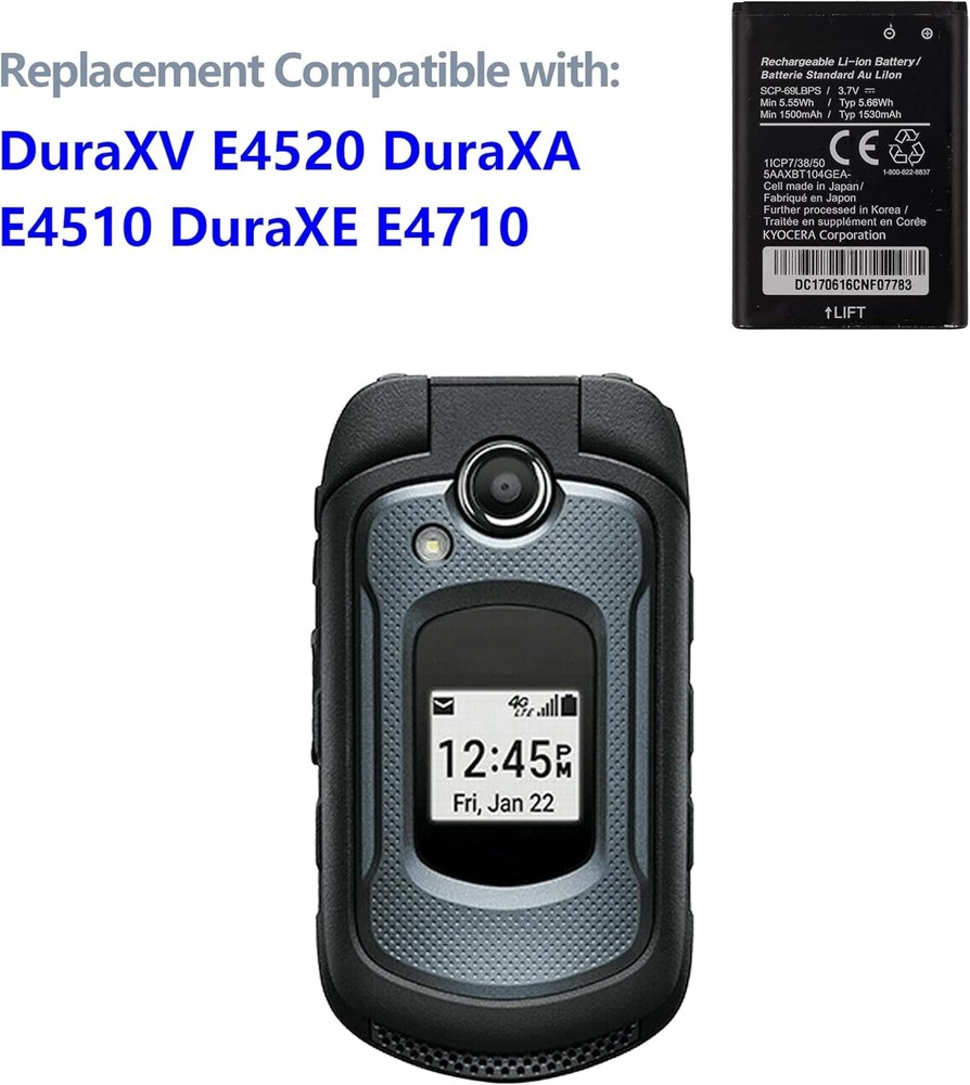 Standard Battery Kyocera DuraXV+ E4610 E4520 DuraXE E4710 DuraXA E4510 XTP E4281