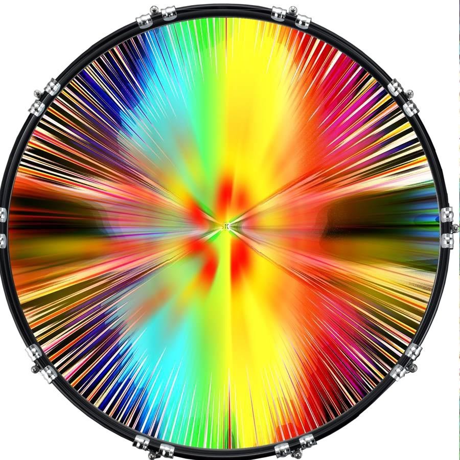 Custom 22" Kick Bass Drum Head Graphical Image Front Skin Explosive 14