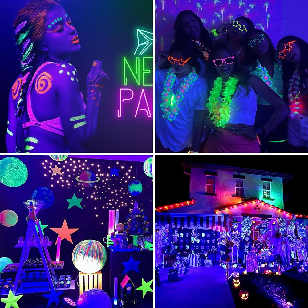 4 Pcs 15W LED Black Light Bulbs, BR30 E26 Black Shell Blacklight LED Bulb, 385-4