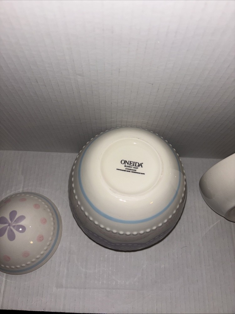 ONEIDA/LENOX Easter Stoneware Bunny Platter/Dish And Cookie Jar