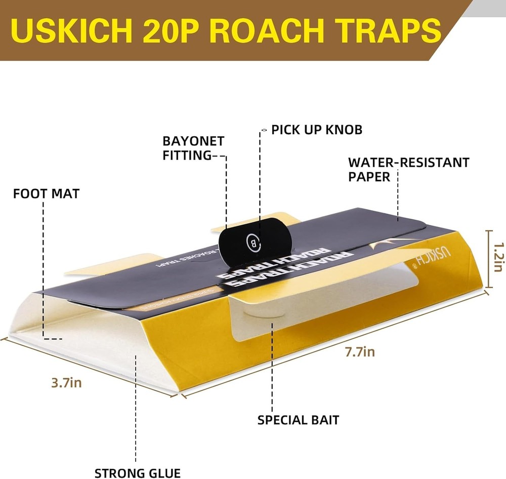 20 Pack Roach Sticky Glue Roach Traps for Indoor Pest Control