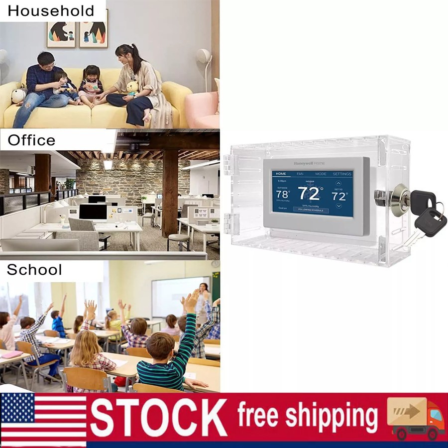 Clear Thermostat Cover Universal Combination Lock Box Guard Wall Mounted