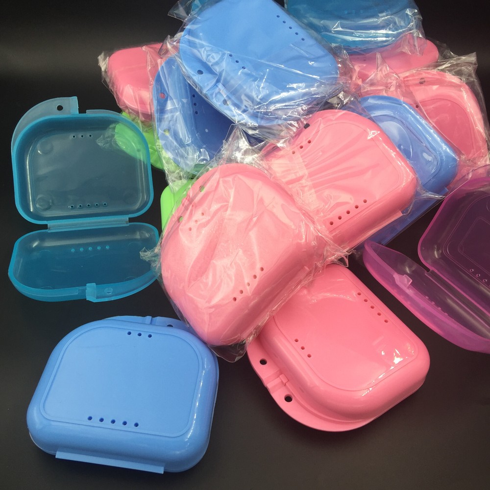 10pcs Dental Retainer Denture Storage Case Box Mouthguard Container Assorted