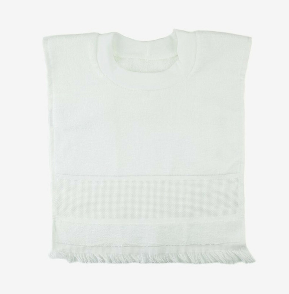 Cross Stitch ~ DMC Stitchable 14 count White Pullover Baby Bib #VB-6680-6750