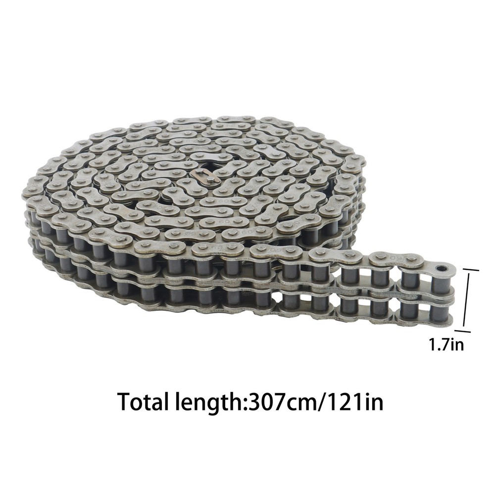 #60-2 Double Strand Duplex Roller Chain 10 Ft with 2 Connect Links