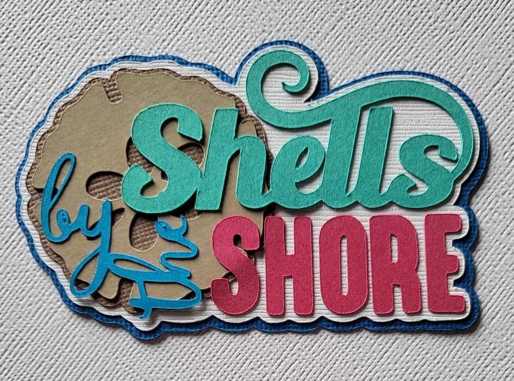 Shells by the Shore Title. Scrapbook, Card Making Paper Piecing
