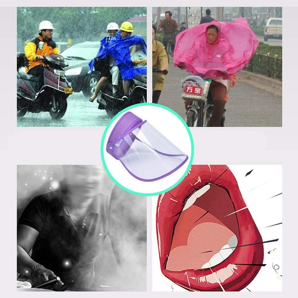 Adjustable Face Shield with Headband Clear Visor Purple Adjustable Visor 2 Pack