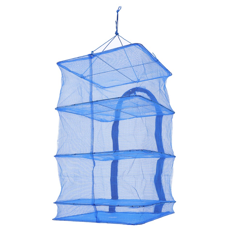 4-Layer Herb Drying Rack Hanging Herb Mesh Rack Foldable Drying Net with Zippers