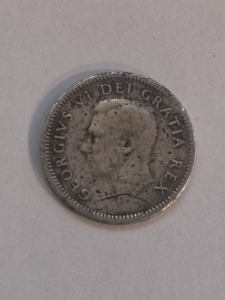1949 10 Cents Canada 80% Silver King George VI