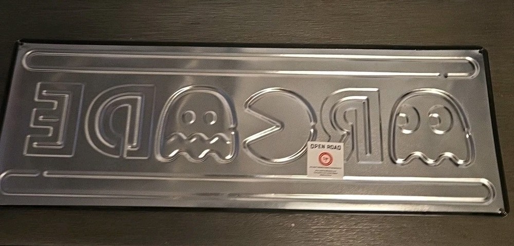 MS PAC MAN ARCADE GAME METAL SIGN