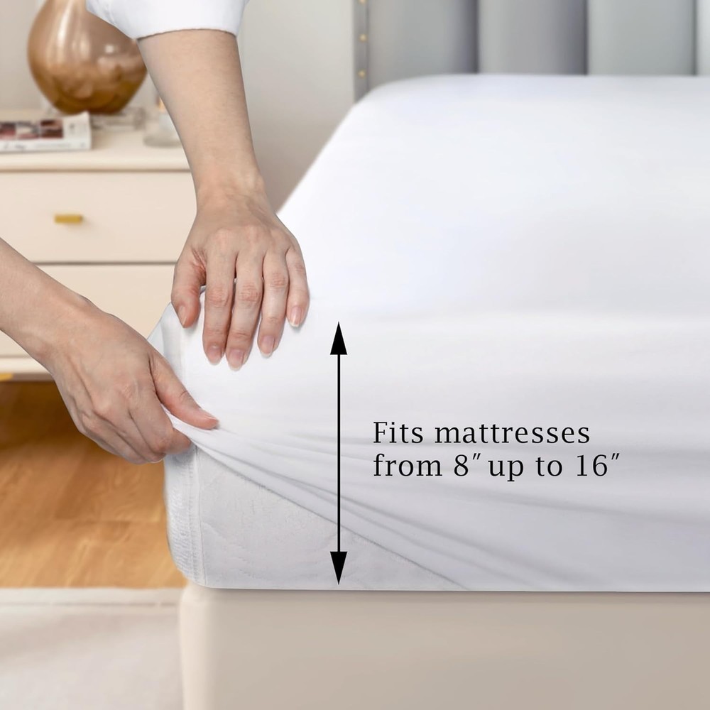 Pure Cotton Fitted Sheets California King Size, 300 Thread Count Percale Shee...