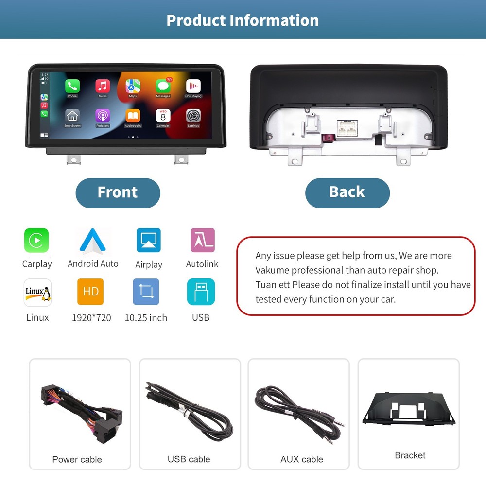 BMW X5 X6 CCC E70 E71 2007-2010 10.25'' Carplay/Android Auto Touchscreen