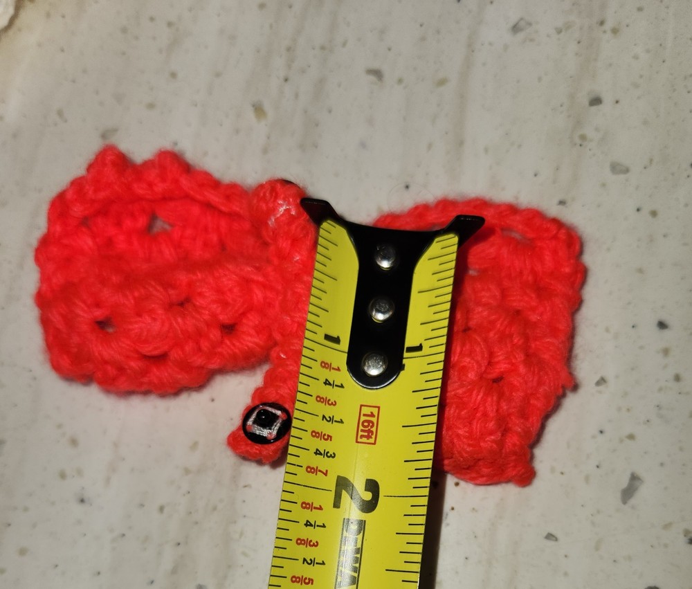 Crochet Medium Pet Bow with Snaps