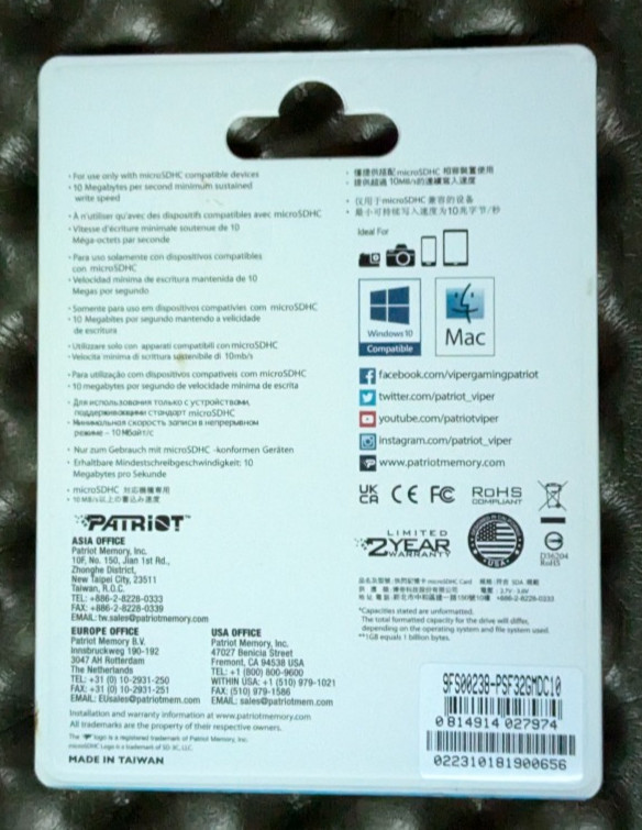 Patriot LX Series Micro SD Flash Memory Card 32GB