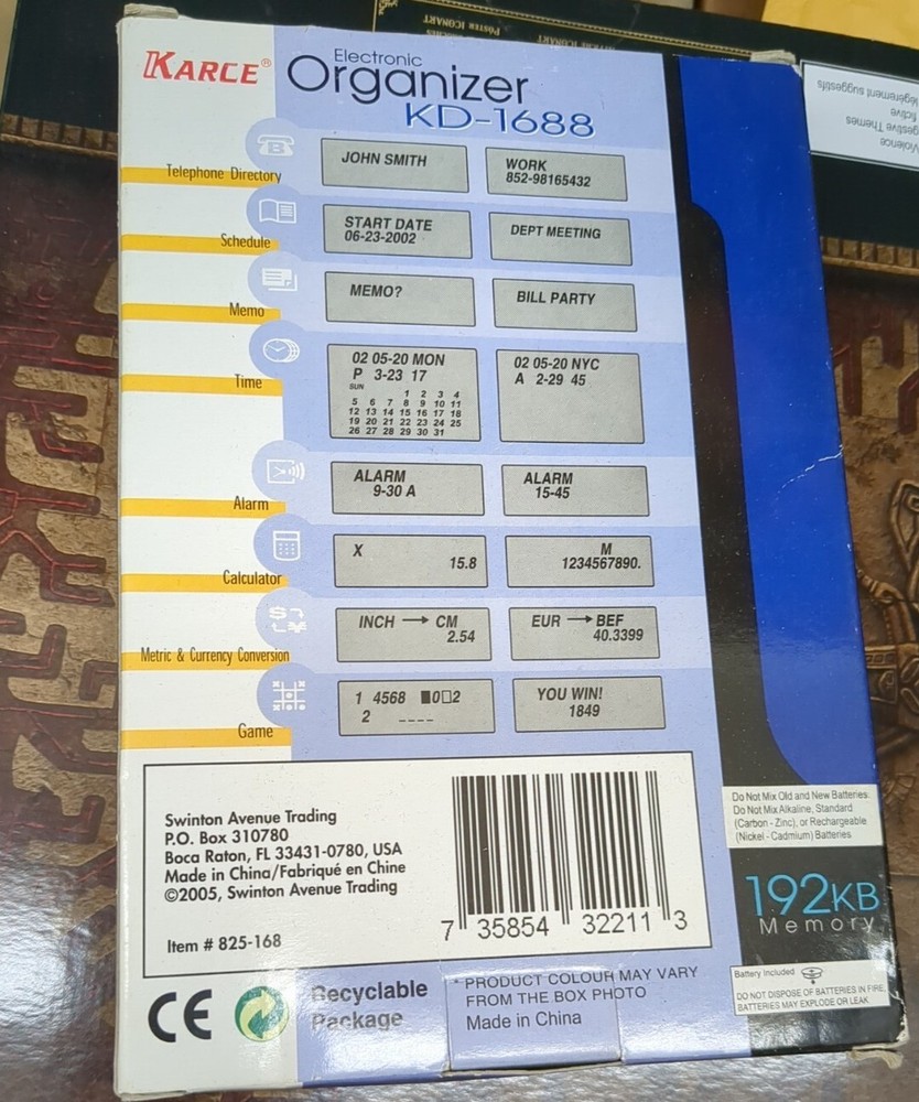 Vintage Electronic Organizer KD-1688