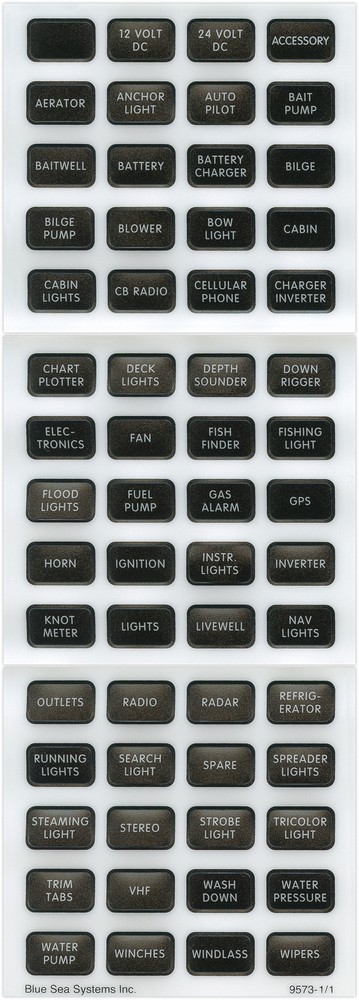 BLUE SEA LABEL KIT DC H2O COMPACT BLK- 8214-BSS
