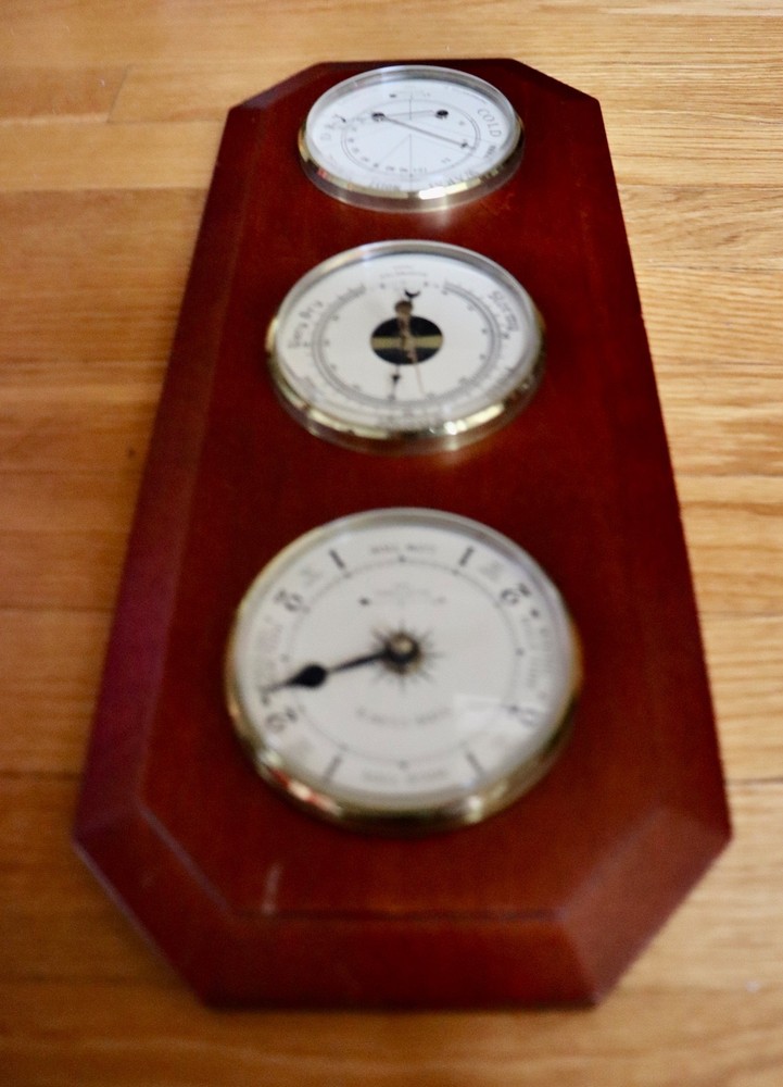 WEST & COMPANY QUARTZ TIDE CLOCK = BAROMETER = THERMOMETER =