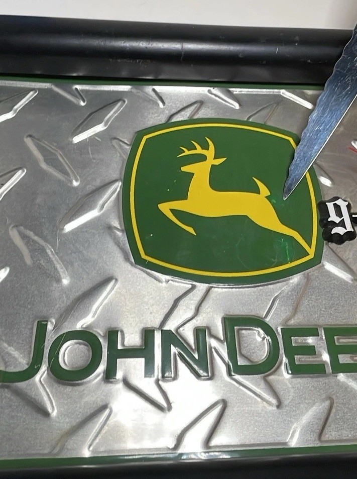 John Deere Clock Framed License Plate Design Diamond Clock Works