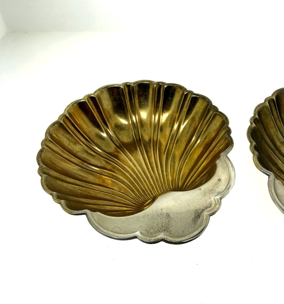 Cartier Gorham Sterling Silver Shell Ashtrays Set 2 Solid Vintage Dish