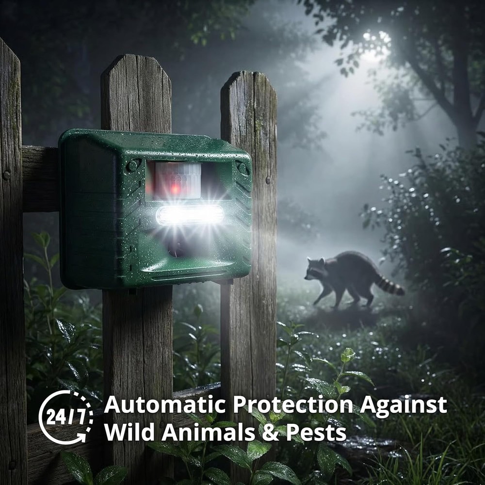 Battery-Powered Ultrasonic Pest Repeller with Adjustable Frequency & Remote