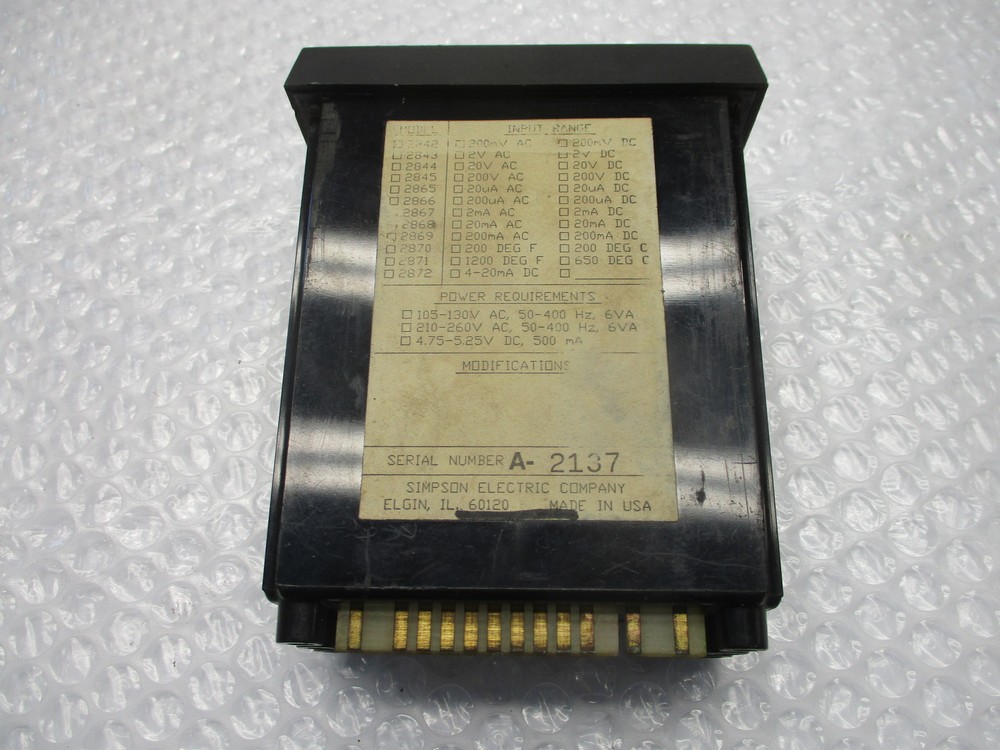 SIMPSON 2865 DIGITAL PANEL INSTRUMENT UNMP