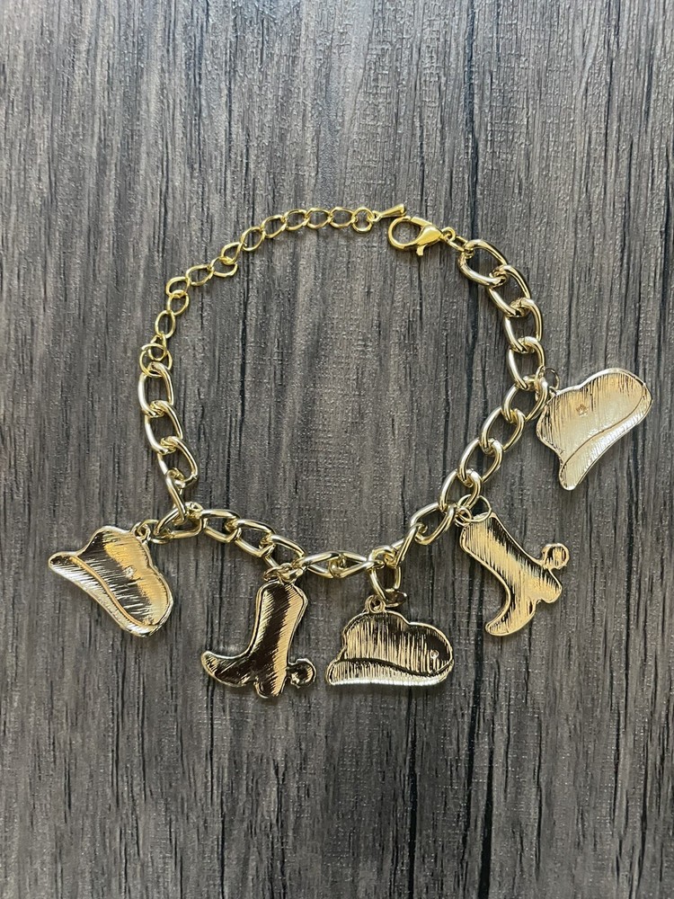 Handmade Black Western Charm Bracelet
