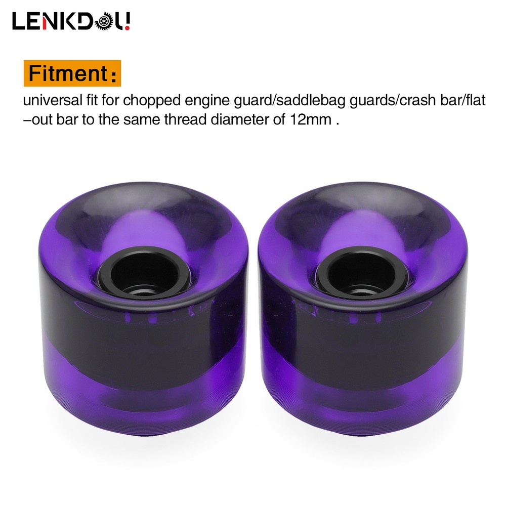 2x Protective Sliders Crash Bar End Balls Engine Guard Protector M12 For Harley