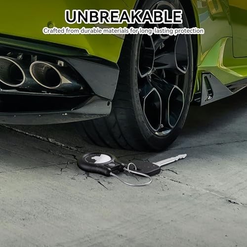 Waterproof Keychain Holder for AirTag - 4 Pack, Secure Lock Case with Wire Cable