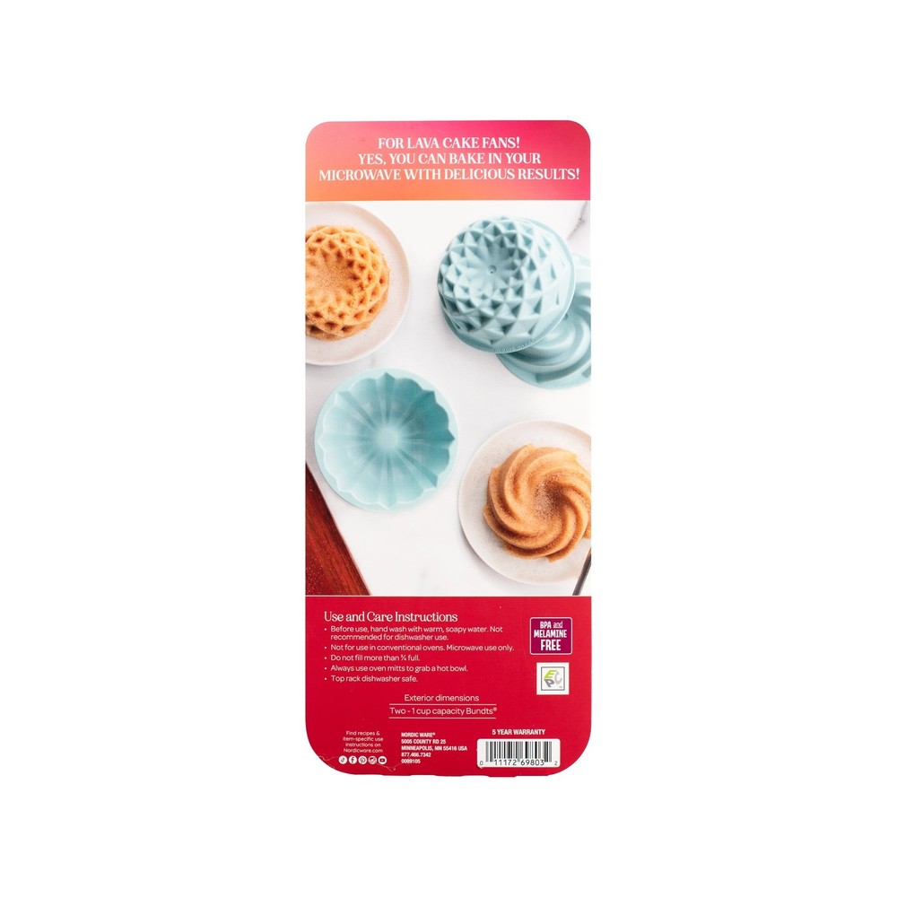 Micro Bundt Pans Microwave Safe Plastic Blue 2 Pans