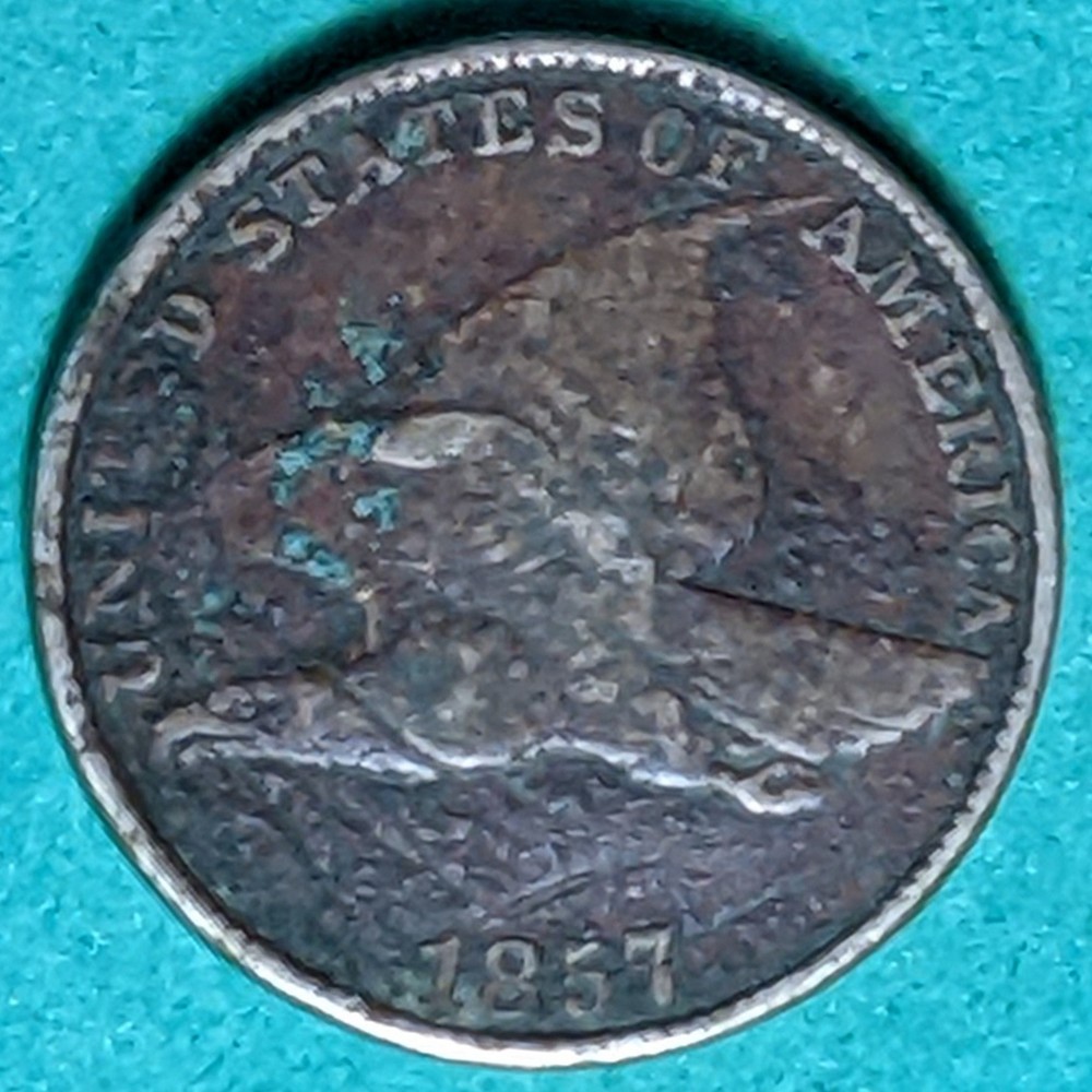 1857 Flying Eagle Small Cent, ungraded.