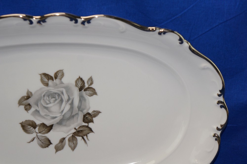 Schumann Moon Rose Oval Serving Platter, 14 1/8"
