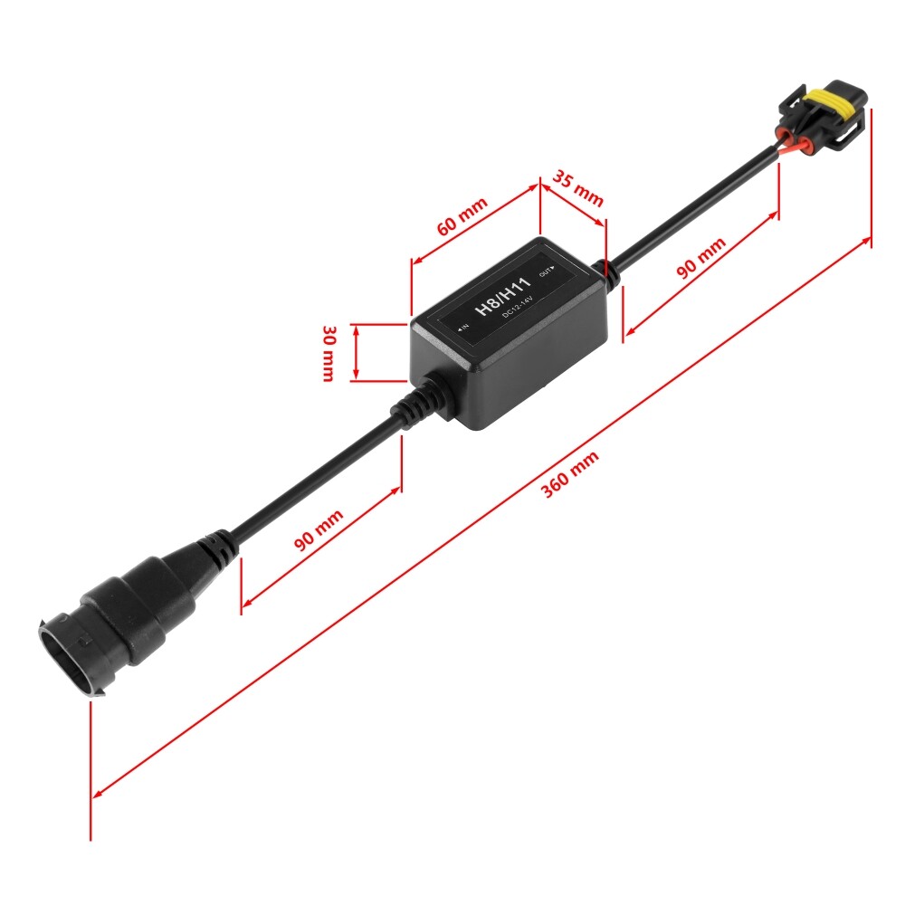 H11 H8 LED Headlight Canbus Error Free Anti Flicker Resistor Canceller Decoder