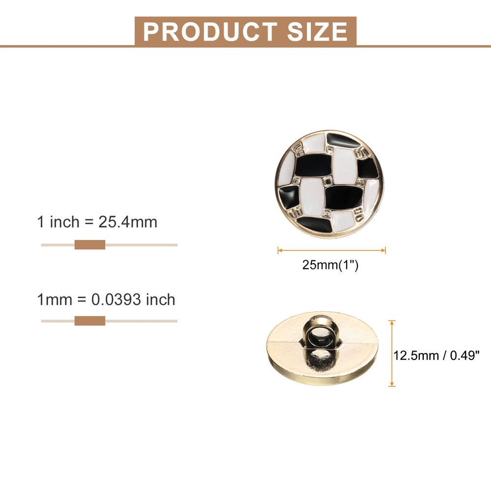 5pcs Gold Pearl Button 25mm 0.49" Thick Sewing Button Style D