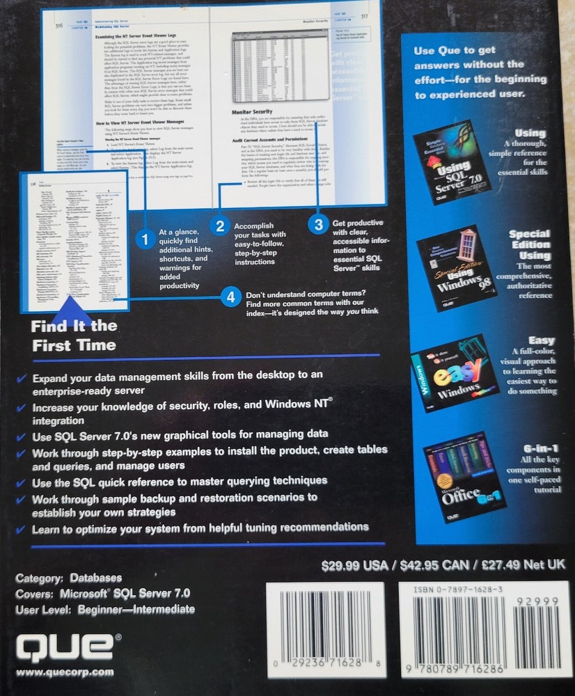Vintage - Using Microsoft SQL Server 7.0