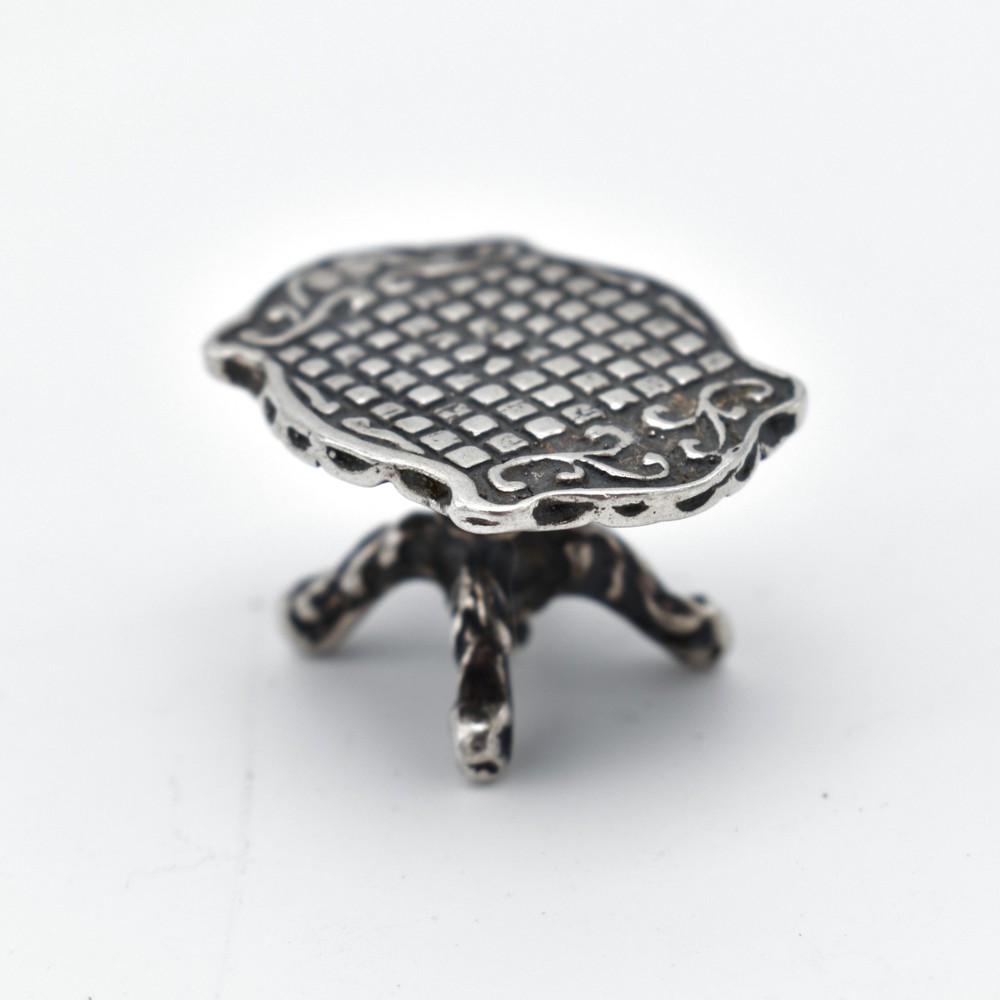 Vintage Solid Silver Miniature Doll's House Table 1994 925