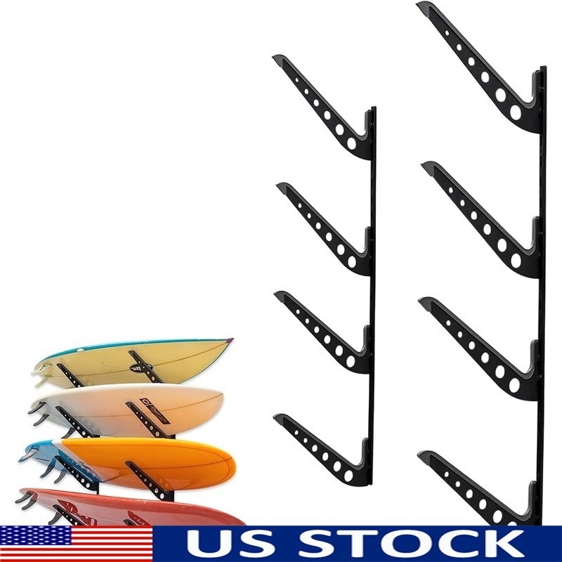 Adjustable Heavy Duty Surfboard Wall Rack Storage W/ Protective Padding New