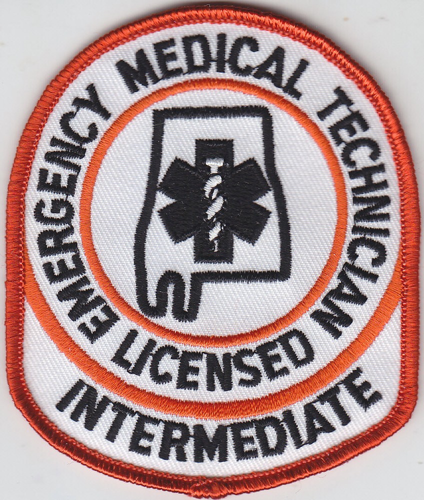 Alabama INTERMEDIATE Emergency Medical TEchnician patch AL EMS Licensed