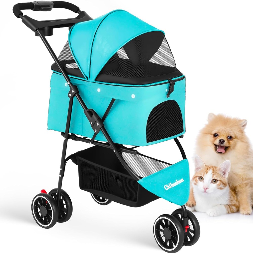 Pet Stroller,Dog Stroller Small Medium Dogs Cats,3 Wheels,Foldable,with