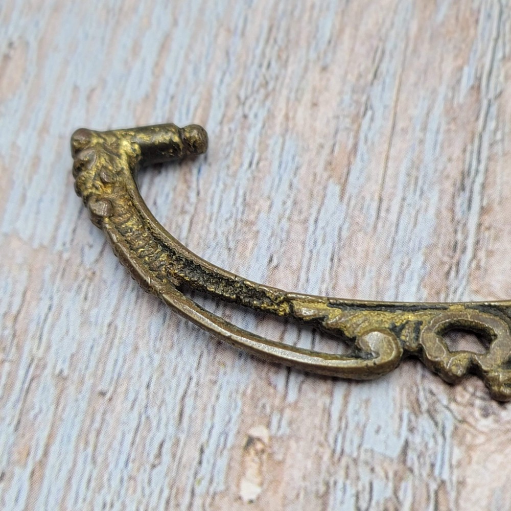 Vintage Brass Ornate Bail Pull for 3 in Pull Handle Replacement Salvage
