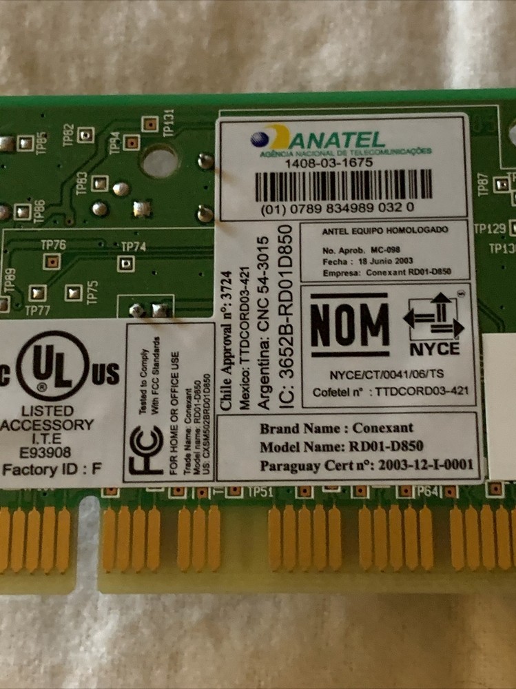 Conexant RD01-D850 56K V.92 PCI Data Fax Modem Internal for Desktop PC