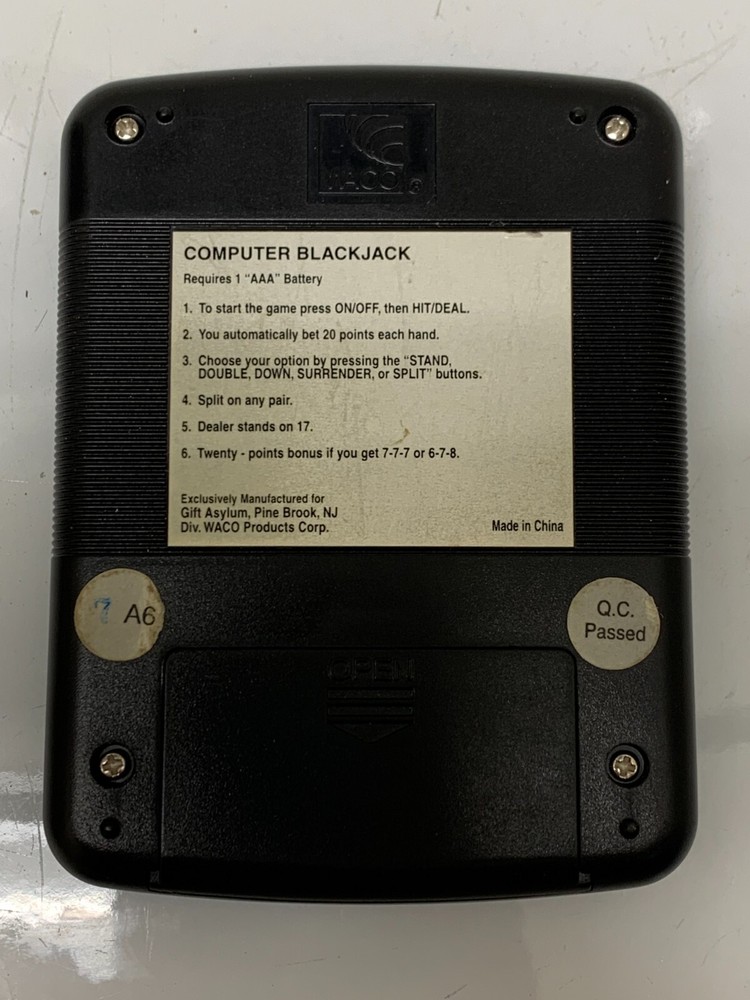 HANDHELD ELECTRONIC BLACKJACK GAME DOUBLE DOWN SPLIT STAND WORKING