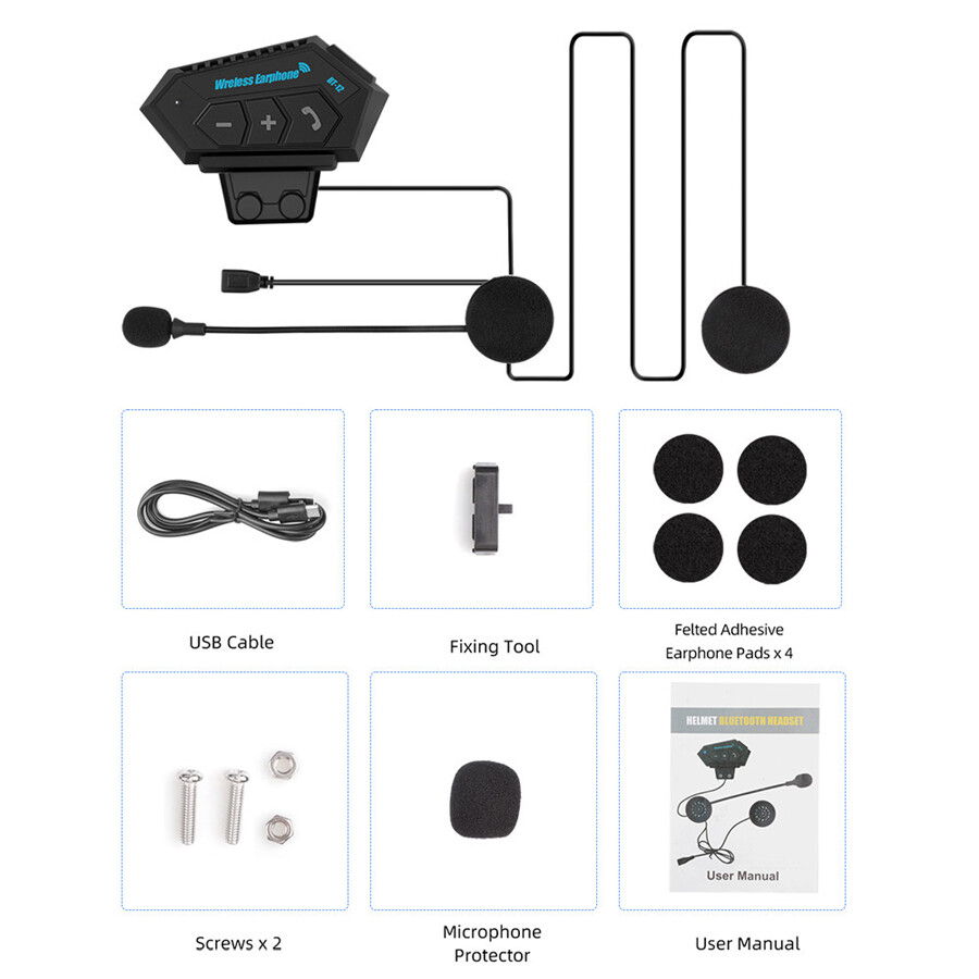 Wireless Bluetooth 5.0 Motorcycle Helmet Headset Hands-free Anti-interference