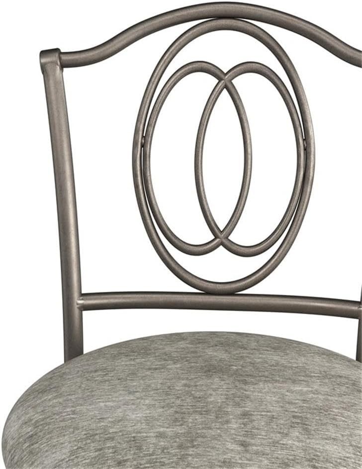 Emerson Metal Vanity Stool Silver 51053A